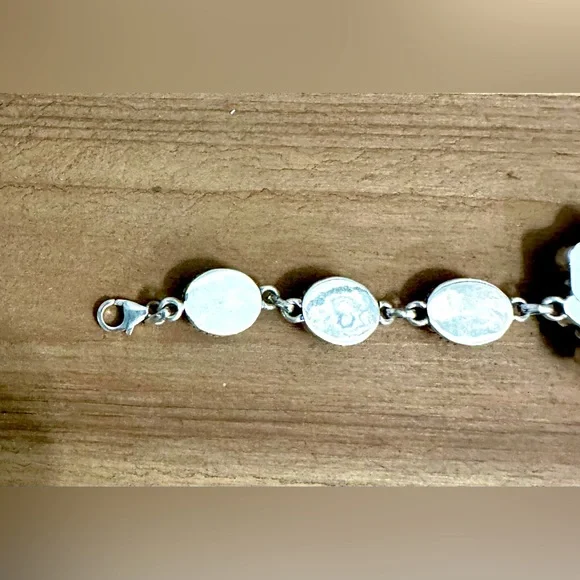 NWT Sterling Silver Pink Opal and Kingman Turquoise Bracelet - Picture 14 of 14